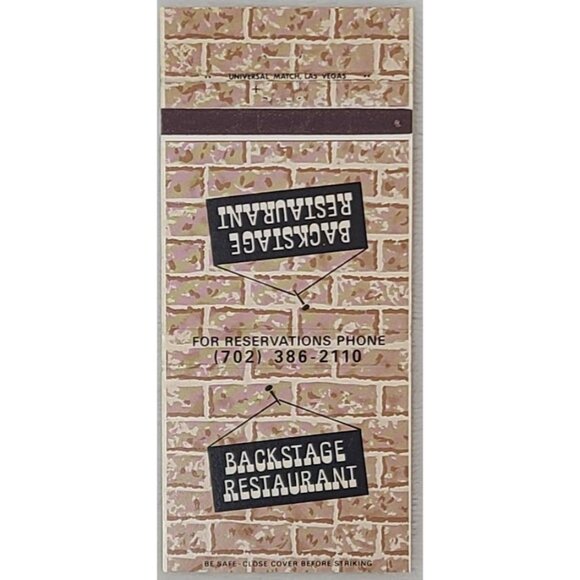 Universal Match Other - Vintage Backstage Restaurant Matchbook Cover Union Plaza Las Vegas Nevada NV